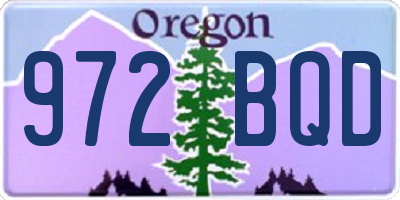OR license plate 972BQD