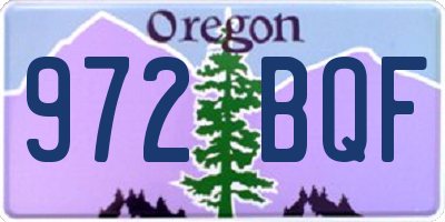 OR license plate 972BQF