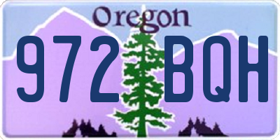 OR license plate 972BQH