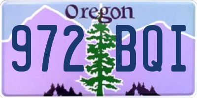 OR license plate 972BQI