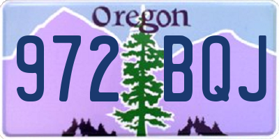OR license plate 972BQJ
