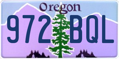 OR license plate 972BQL