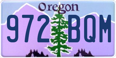 OR license plate 972BQM