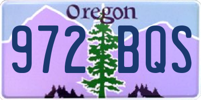 OR license plate 972BQS