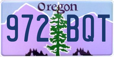 OR license plate 972BQT