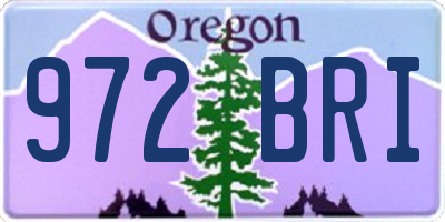 OR license plate 972BRI