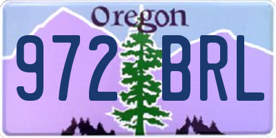 OR license plate 972BRL