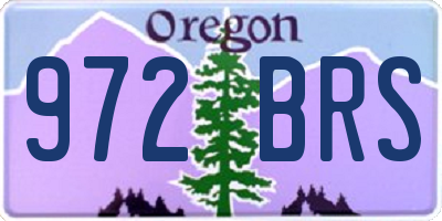 OR license plate 972BRS