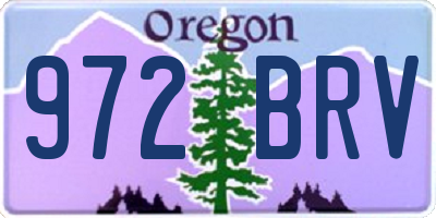 OR license plate 972BRV