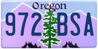 OR license plate 972BSA