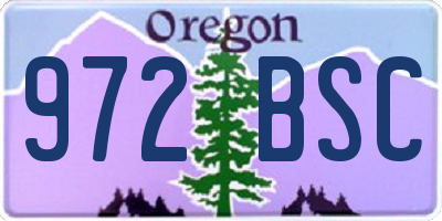 OR license plate 972BSC