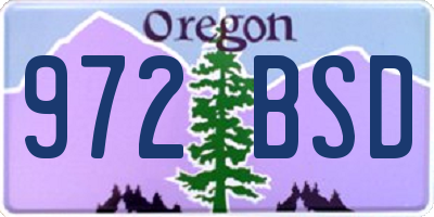 OR license plate 972BSD
