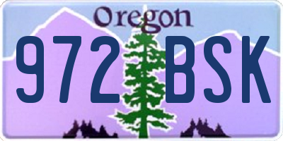 OR license plate 972BSK