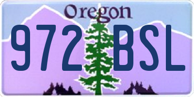 OR license plate 972BSL