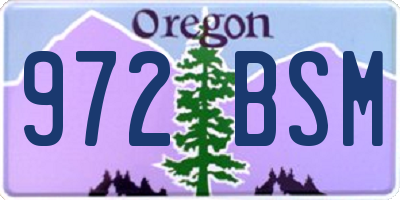 OR license plate 972BSM