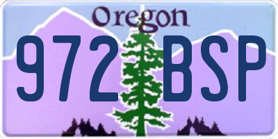 OR license plate 972BSP