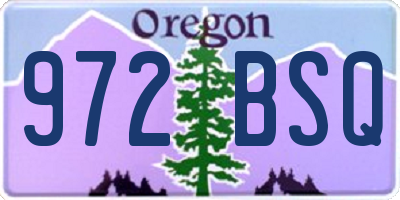 OR license plate 972BSQ