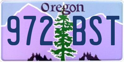 OR license plate 972BST