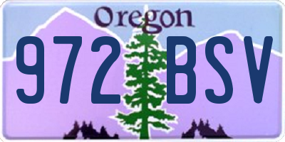 OR license plate 972BSV