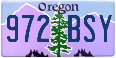 OR license plate 972BSY