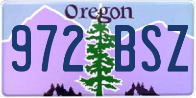 OR license plate 972BSZ
