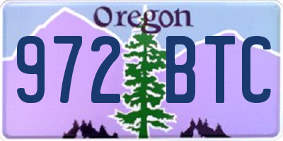 OR license plate 972BTC