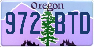OR license plate 972BTD