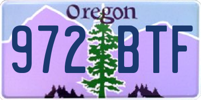 OR license plate 972BTF