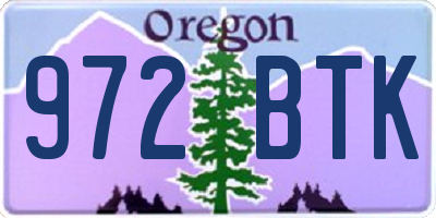 OR license plate 972BTK