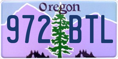 OR license plate 972BTL