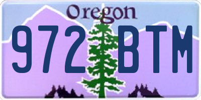 OR license plate 972BTM