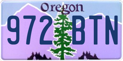 OR license plate 972BTN