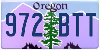 OR license plate 972BTT