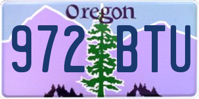 OR license plate 972BTU