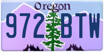 OR license plate 972BTW