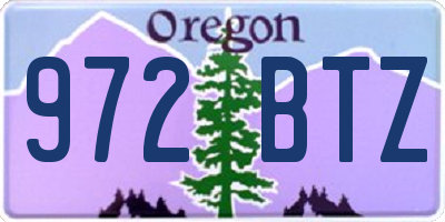 OR license plate 972BTZ