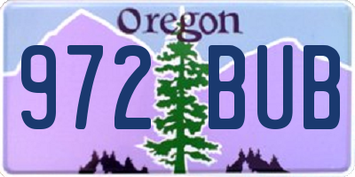 OR license plate 972BUB