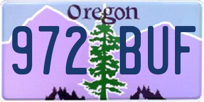 OR license plate 972BUF