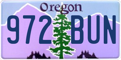 OR license plate 972BUN