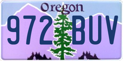 OR license plate 972BUV