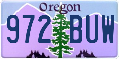 OR license plate 972BUW