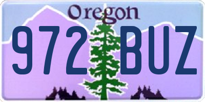 OR license plate 972BUZ
