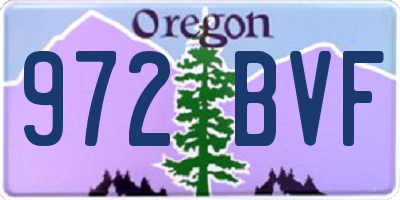 OR license plate 972BVF