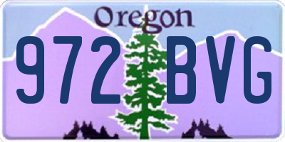 OR license plate 972BVG