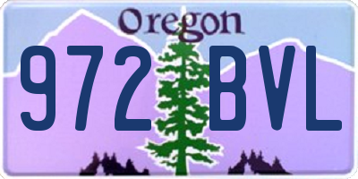 OR license plate 972BVL