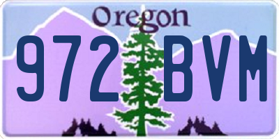 OR license plate 972BVM