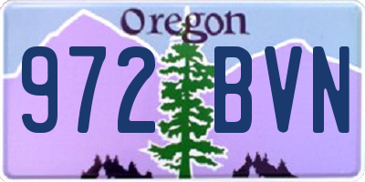 OR license plate 972BVN