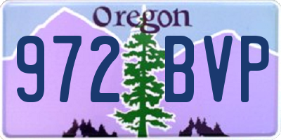 OR license plate 972BVP