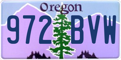 OR license plate 972BVW