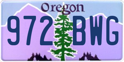 OR license plate 972BWG